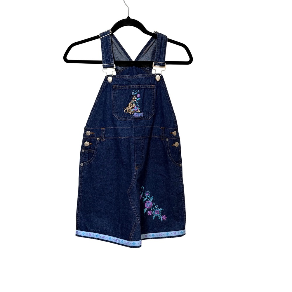 Vintage Scooby-Doo y2k Cartoon Network  Jumper Dress Girls 7/8 Dark Wash Floral